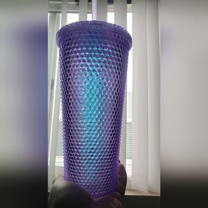 Iridescent Textured Tumbler with Straw